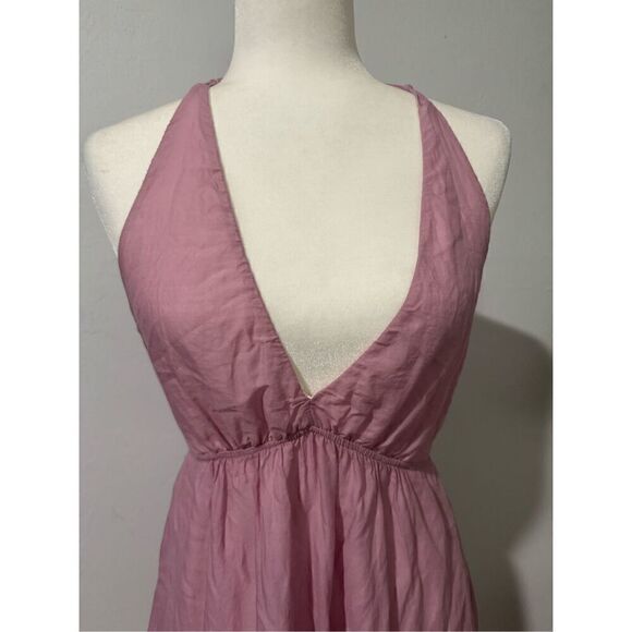 Touché color block tiered maxi dress halter top L - Picture 2 of 8